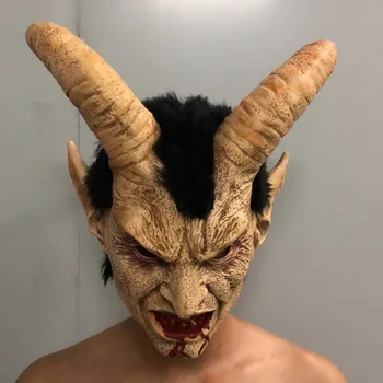 Lucifer Corn masca latex, Măști de Halloween Costum demon Înfricoșător diavolului film cosplay Oribil masca Adulti Petrecere elemente de recuzită