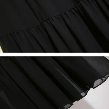 Lucyever Alb Negru Fuste Midi Femei Coreeană Stil Casual, Talie Mare O Linie Fusta Femeie Elegant, Simplu, Solid Fusta Lunga 2021