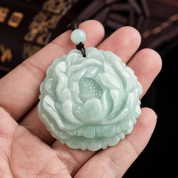 Mai Chuang/ Sculptate manual/ de Jad gheață specii de bujor floare de Smarald Colier Pandantiv Moda Bijuterii Elegante Bărbați Femei Cuplu Cadou