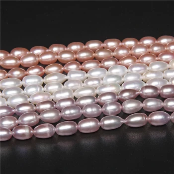 Mare Luciu de apă Dulce Naturală Oval Perle Margele 7-8mm Lung Pumn de Perle Margele Vrac Pentru a Face Bijuterii DIY Brățară Elegant 14