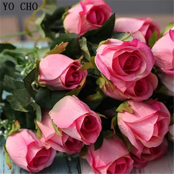 Mici 7 Capete De Mătase Flori Buchet De Trandafiri Artificiale Buchet De Mireasa Care Deține Casa Masă De Nuntă Înapoi Flori Artificiale Grămadă