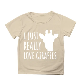 Moda de vara girafa T-shirt pentru Copii Baieti Mâneci Scurte Desene animate Tricouri Copii chiar îmi plac girafele Topuri Fete Haine