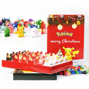 Noi 24buc Set Pokemon Figura Crăciun Advent Calendar Orb Cutie Kawaii Pikachu Bulbasaur Eevee Anime Model de Copil Jucarii si Cadouri