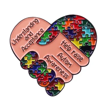 Noi Conștientizării Autismului Puzzle Inima Dragostea Email Brosa Ace De Pin Rever Insigna De Aliaj De Metal Moda Bijuterii Accesorii Cadouri