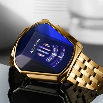 Noi WIN Top Brand de Lux Militare din Moda Sport Bărbați Ceasuri Impermeabil Ceas de Aur Plasă de Curea Casual sex Masculin Ceasuri de mana