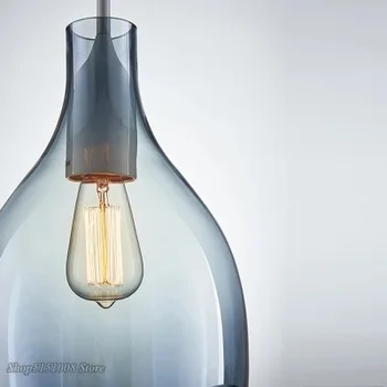 Nordic Sticla Pandantiv Lumini daneză Sticla de Vin Lampi moderne Living Dormitor Bucătărie Agățat Lampă de Decor corp de Iluminat
