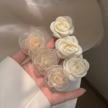Nou Coreean Camellia Clip De Primăvară Benzi Brosa Agrafele De Flori De Nunta De Fete De Coada De Cal De Păr Accesorii De Coafura Agra-Fă De Păr