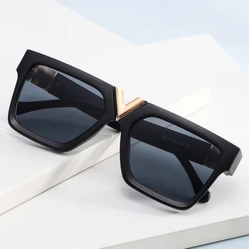 Noua Piata Supradimensionate, ochelari de Soare Moda Culoare Negru de Ochelari Pentru Femei, Bărbați Ochelari din material Plastic Cadru UV400 Nuanta de Conducere
