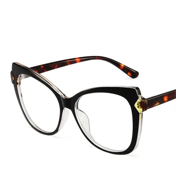 Noul Cadru de Leopard de Imprimare Triunghi Ochi de Pisica gafas Femei 2022 Brand de Lux Anti Blue Light Ochelari de Calculator ochelari de vedere Ochelari de cal