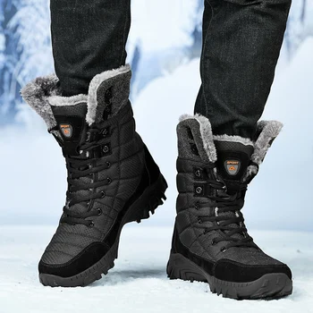 Nouă Bărbați Din Piele Cizme De Iarnă Pantofi Pentru Bărbați Cizme Impermeabile Cu Pluș Cald Încălțăminte De Iarnă De Sex Masculin Casual Boot Adidași De Dimensiuni Mari