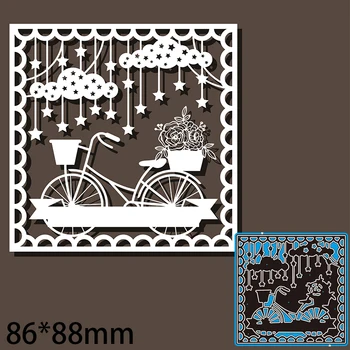 Nouă Tăiere de Metal Moare Scrapbooking Bicicleta Vintage cu Design Floral DIY Album Carte de Hârtie Ambarcațiuni Relief Stencil 86*88mm