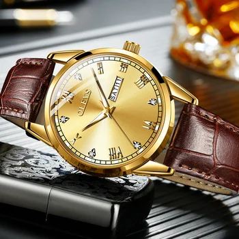OLEVS Cuarț ceasuri Barbati ceas Brand de Top Ceas de Lux Sport Impermeabil Cuarț Ceas Militar din Piele