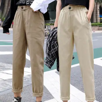 Pantaloni Harem de Agrement Talie Elastic Vrac Stil coreean Femei Pantaloni pentru Uzura de zi cu Zi