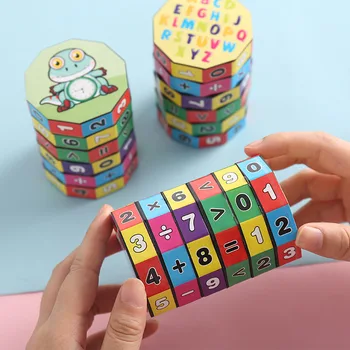 Puzzle De Educație Timpurie Aritmetică Adunare Scădere Înmulțire Împărțire Detașabil Cilindrice Numărul Cub Cub De Plastic