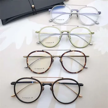 Runda Japoneză Aviator Ochelari De Titan Cadru Usor Femeile Baza De Prescriptie Medicala De Lectură Bărbați Ochelari De Miopie Lumină Albastră De Oculos