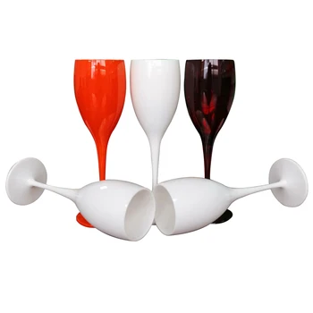 Sampanie plastic, pahare de vin, 2 pahare, masina de spalat vase prietenos, transparent acrilic alb