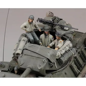 Scara 1/35 turnat rasina de al doilea RĂZBOI mondial tank soldat cu 4 persoane postura de model kit de asamblare, nevopsit, transport gratuit