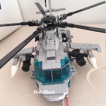 SEMBO Bloc Elicoptere Luptător Blocuri Militare Oraș Z-20 de Utilitate Avion Pilot al Armatei Figura Avion Cărămizi de Construcție Jucarie pentru Copii