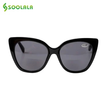 SOOLALA Ochi de Pisica Bifocale ochelari de Soare Ochelari de Lectură a Femeilor de Bărbați, ochelari de Soare de Designer Dioptrie Anti Albastru Lectură ochelari de Soare 1.0-4.0