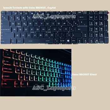 Spaniolă Teclado Tastatura MSI GS70 STEALTH GS72 6QC Stealth(4K) GS70 6QD GS70 Stealth 6QE Stealth Pro Color cu iluminare din spate, Cristal