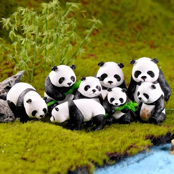 Stil aleatorie 4 buc/Set Panda Amuzant Copii Moss Micro Peisaj Terariu Figurina Decor Acasă Ornament de Gradina in Miniatura