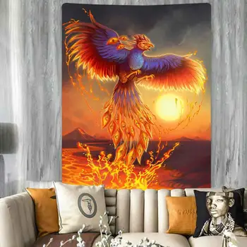 Stil chinezesc pătură mare tapiserie de Culoare apus de soare dragon phoenix totem agățat de perete boem patura decor acasă tapiserie macrame