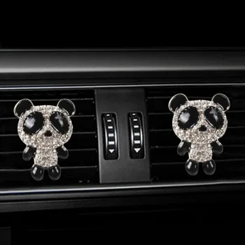 Styling Auto Aliaj Diamond Drăguț Urs Panda Stil Odorizant Auto Decoratiuni Interioare De Aerisire Parfum Clip Accesorii