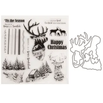 Superstiții de crăciun și Moare cerb animale Timbre Hârtie Album Limpede Transparent Manual Ștampilă de Cauciuc pentru Card DIY Scrapbooking