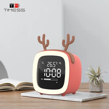TIMESS LED Oglindă Ceas de Masa Digital cu Alarma Snooze Timp de Afișare Lumina de Noapte Desktop Ceas Digital Home Decor, Cadouri pentru Copii