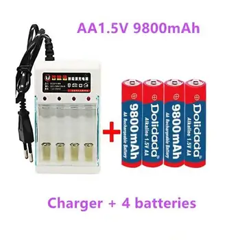 Transport gratuit - AA baterie de mare capacitate 9800 mah reîncărcabilă baterie AA 1.5 V+1buc 4 celule baterie