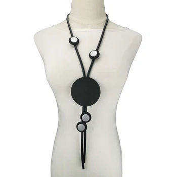 UKEBAY Nou Lung Negru Coliere de Femei de Moda de Design Pandantiv Colier Elasticitatea Pulover Coliere Accesorii de Nunta Bijuterii