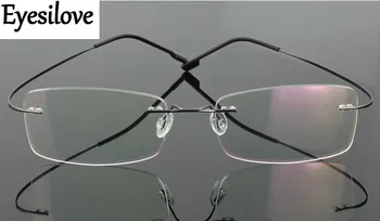 Ultra-ușor, fără ramă Optică cu ochelari rame bărbați femei Aliaj de Titan ochelari Cadru pentru Miopie Ochelari baza de Prescriptie medicala