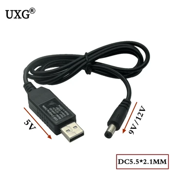 USB power boost linia de 5V DC-DC 9V / 12V Pas Modulul Convertor USB Cablu Adaptor 5.5*2.1 mm Plug