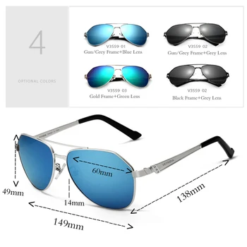 VEITHDIA Brand Oțel Inoxidabil Barbati ochelari de Soare Polarizati Oglinda Lentila Accesorii Ochelari de Conducere Ochelari de Soare nuante Pentru Bărbați 3559