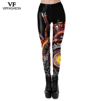 VIP MODA 3D Punk Imprimare Jambiere Personalitate Plus Dimensiunea Îmbrăcăminte pentru Femei Sexy Skinny Mid-Talie Pantaloni Colanti Pentru Fitness