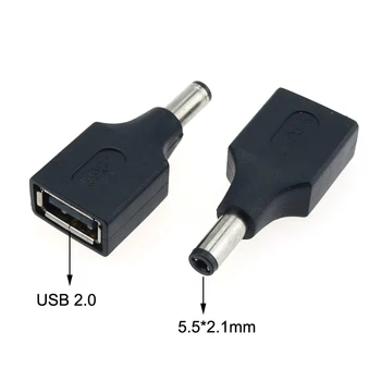 YuXi 1buc DC Putere de sex Masculin 2.5*0.7 4.0*1.7 5.5*2.1 5.5*2.5 MM USB 2.0 de sex Feminin Plug Converter Laptop Adaptor Conector