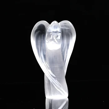 Îngerul păzitor Figurina Alb Natural Selenit Prime Cristale Sculptate manual Gips Cristal Piatră de Vindecare Decor Acasă DIY Cadouri 1 BUC